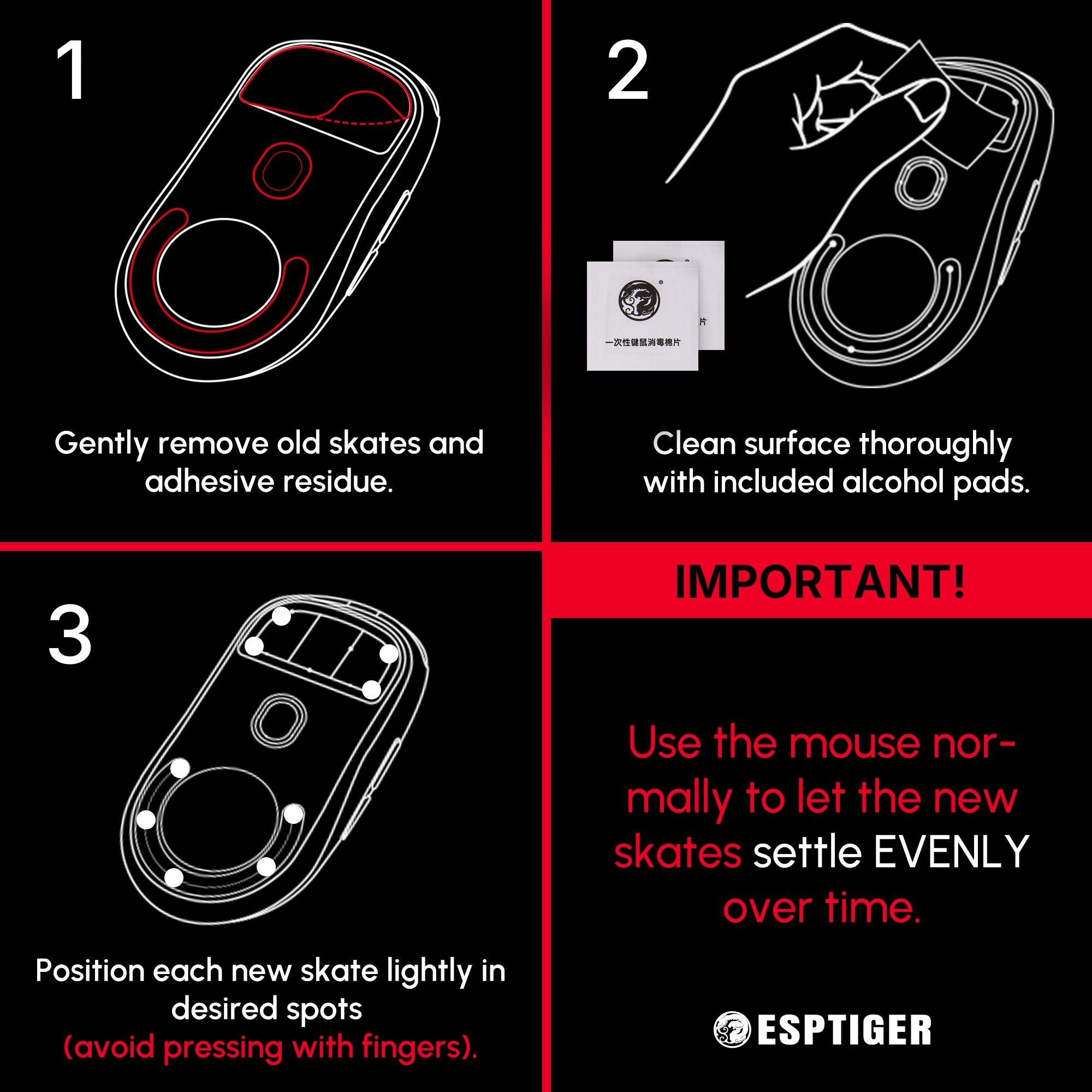 Yanzi Q x Arbiter Studio Custom Bloody Red - Universal DIY Dot Mouse Skates