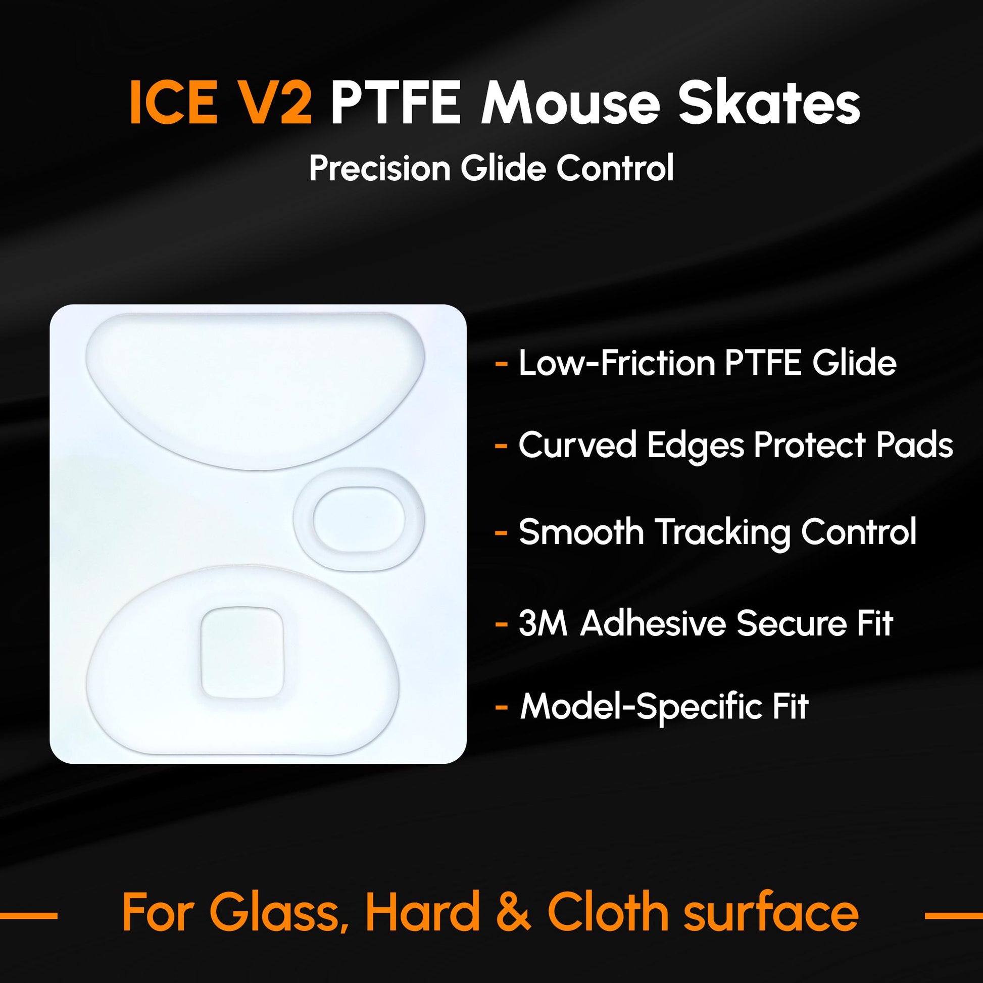 ICE V2 Mouse Skates For ZOWIE U2 - FK2 DW - S2 DW - ZA13 DW