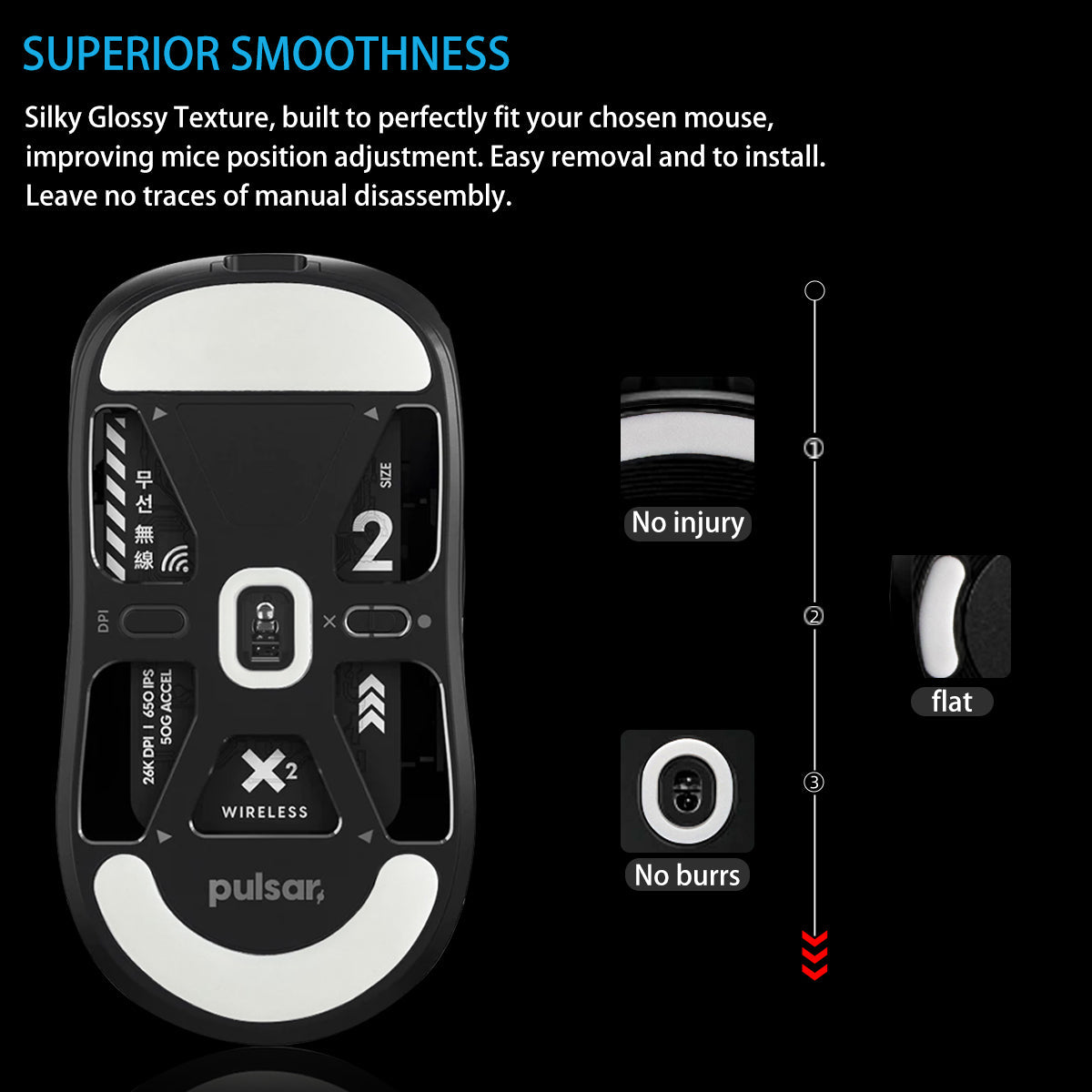ICE Mouse Skates For Pulsar X2 Wireless
