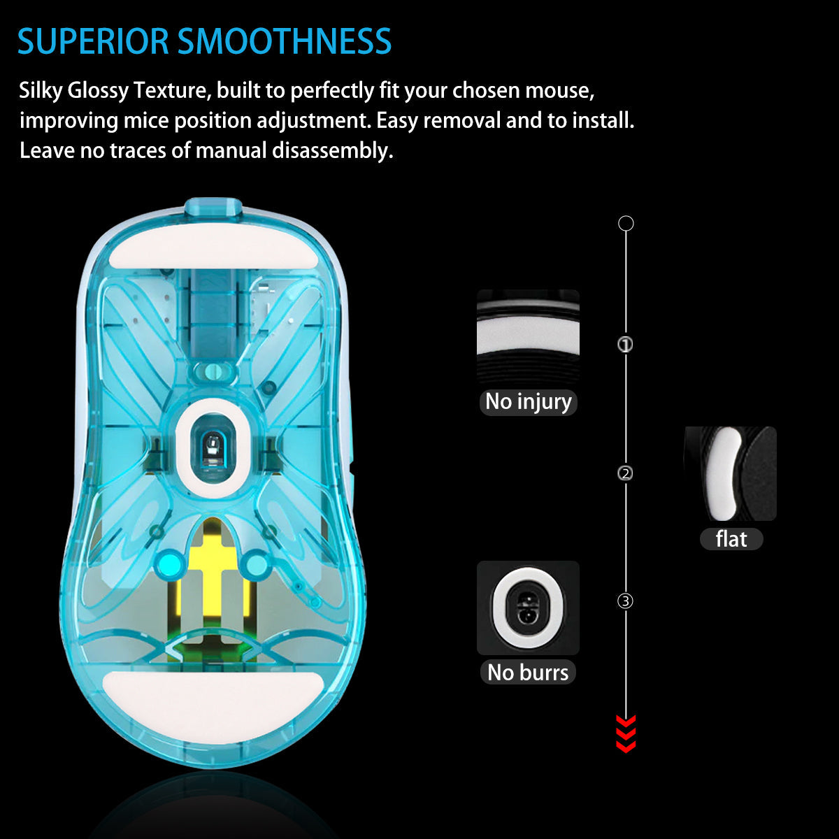 ICE Mouse Skates For Lamzu Atlantis Superlight