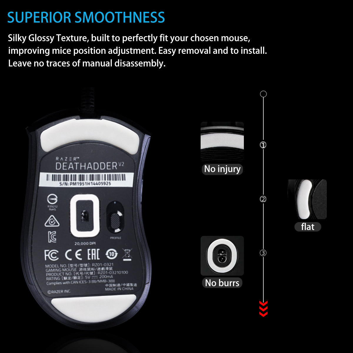 ICE Mouse Skates For Razer DeathAdder V2