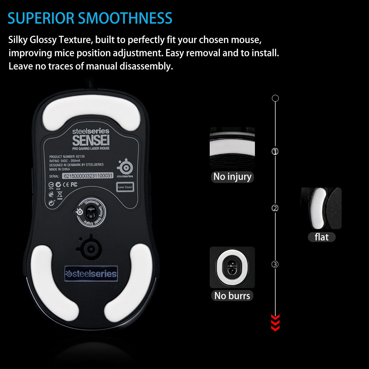 ICE Mouse Skates For SteelSeries Xai / Raw / Sensei
